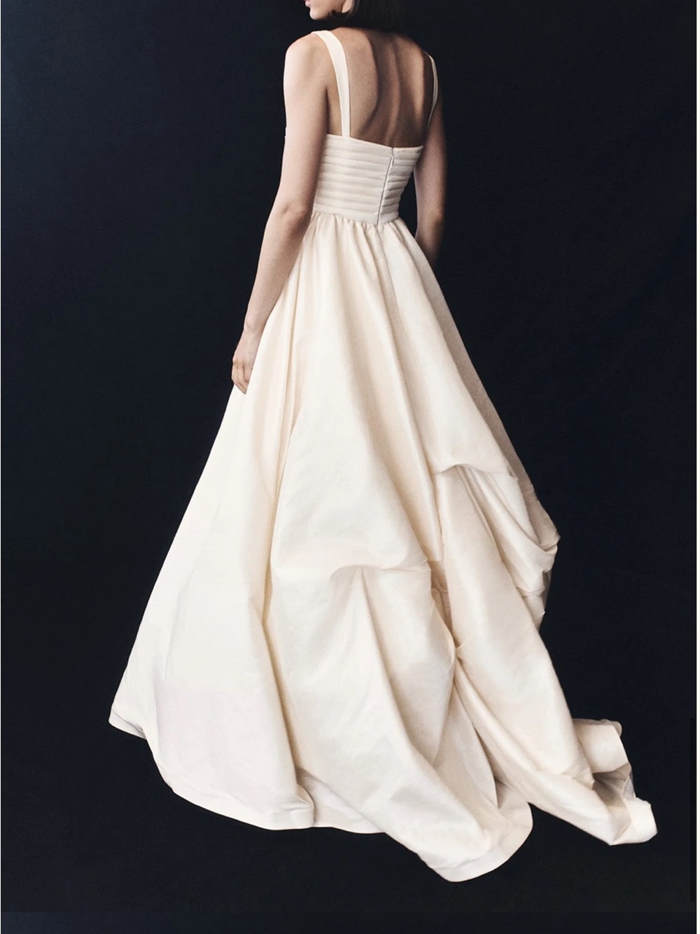 Meshki The CARLA Ruched Gown- Cream A-Line Bridal Gown High Slit-Size XS - Picture 7 of 16